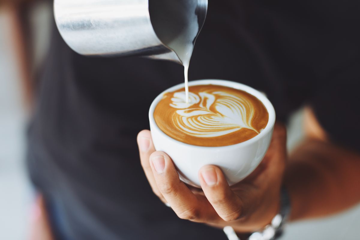 ラテアートのコーヒー
